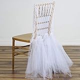 Efavormart White Bridal Wedding Party Lace and Tulle Tutu Chair Covers Dinning Event Slipcover for Banquet Catering