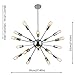 mirrea Vintage Metal Large Dimmable Sputnik Chandelier with 18 Lights Chromed Finish