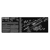 TekMat M1 Garand Cleaning Mat / 12 x 36 Thick, Durable, Waterproof / Long Gun Cleaning Mat with Parts Diagram and Instructions / Armorers Bench Mat / Black