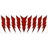 LiteMark Reflective Red 4 Inch Lightning Sticker Decals for Helmets, Bicycles, Strollers, Wheelchairs and More - Pack of 9