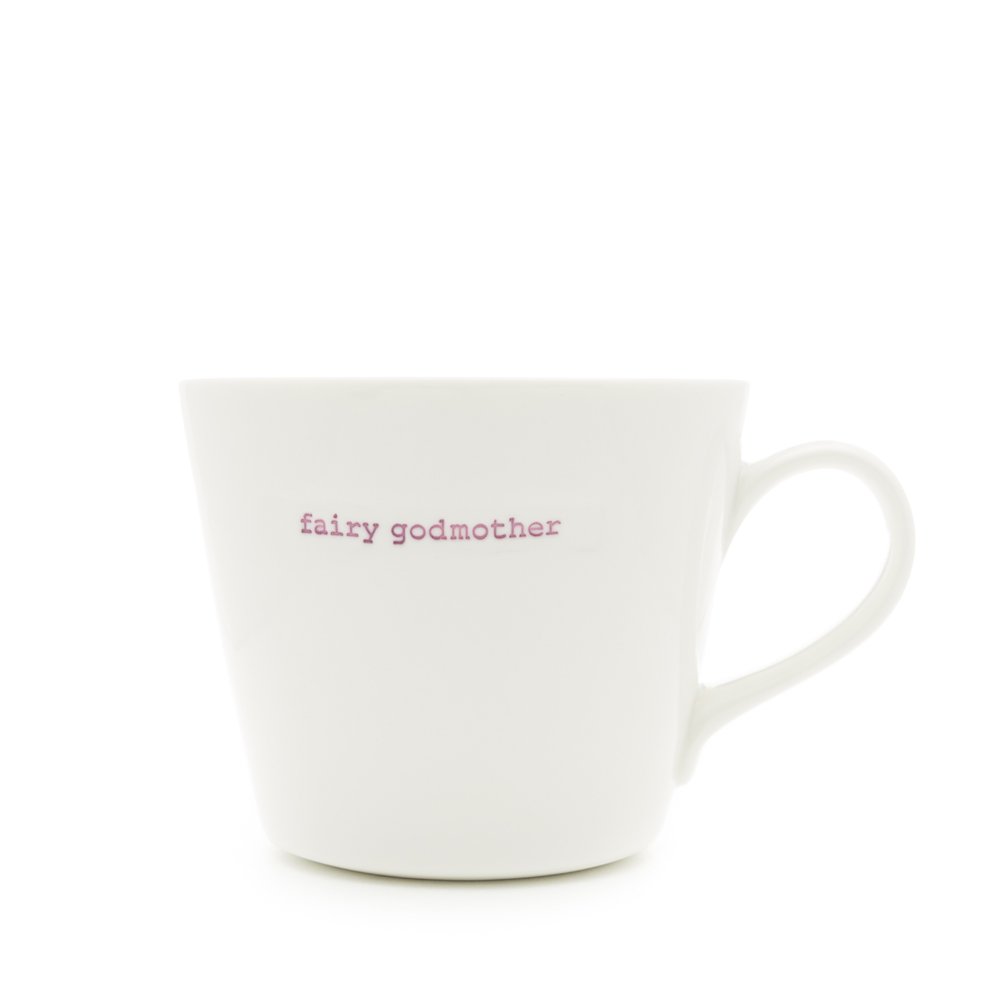 Keith Brymer Jones - Word Range - Standard Ceramic White Mug - Fairy Godmother - 350ml - Gift Boxed
