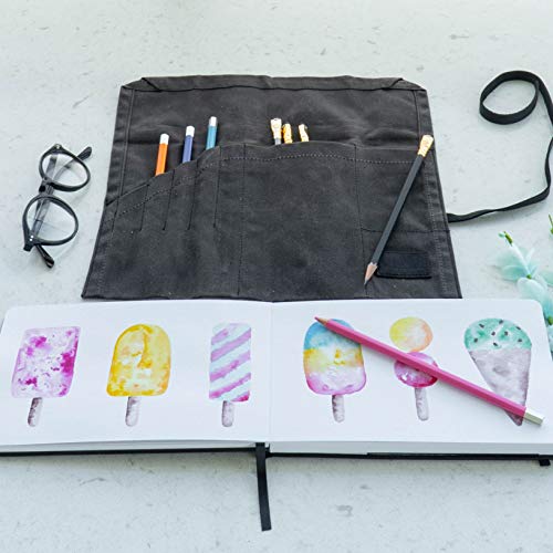 Watercolor Paint Sketchbook, Water and Dry Media Art Notepad, Heavyweight 220gsm Paper, No Bleed, Top Opening, 5" x 8.25", 100 Pages, Crafts, Materials, Black Hardcover Journal - SuperiorMaker