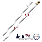 Jetlifee Tangle Free Spinning Flag Pole Veterans Owned Biz. 6ft Aluminum No Tangle Spinning Pole Silver Colored Globe Rust Free Wind Resistant Any Home, Residential Commercial Use(Flag Pole Only)