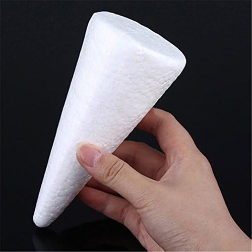 10Pcs DIY Modeling Foam Circular Cones Xmas Decor Styrofoam Craft Mold Shoes Stand Holder Polystyrene Foam Balls for Christmas, Wedding, Party, School and Modeling Projects Size Cone 14.5cm