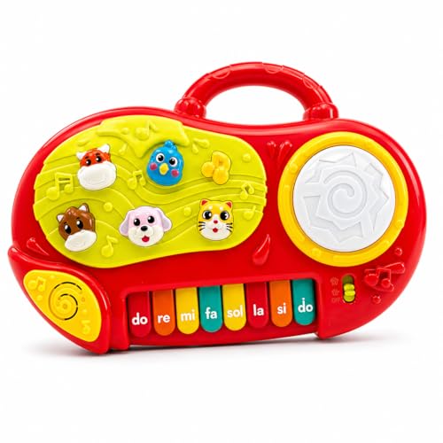 Brinquedos Para Bebe Teclado Infantil Musical Educativo Maestro Com Som Luz E Animais A partir de 1 Ano de Idade Brinquedo Sons Musical Infantil