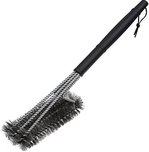 INGG Grill Brush- Triple Heads Stainless Steel BBQ Grill Brush.Provides Effortless Cleaning 18 Inch Long with Hanging Loop.A Perfect Gift for All Barbecue Lovers.