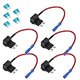 E Support 12V 24V Standard Add A Circuit Fuse Tap Piggy Back Blade Holder Plug Socket Car Pack of 5