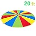 Parachute for Kids, Everfunny Children 210T Rainbow Play Parachute 20ft with 16 Handles for Kids Cooperation Group Play