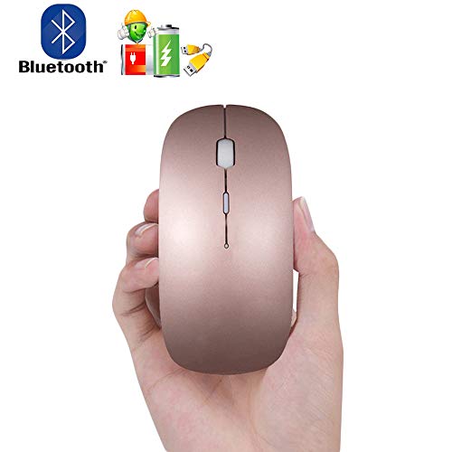 Rechargeable Bluetooth Mouse for Laptop Mac Pro Air Bluetooth Wireless Mouse for MacBook pro MacBook Air MacBook Mac Window Laptop (Rose Gold)