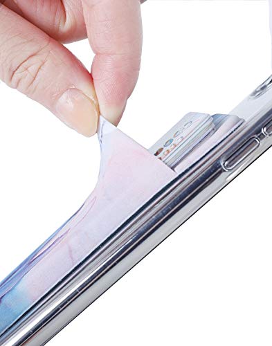 2Pack Phone Card Holder Stretchy Lycra Stick on Wallet Pocket Credit Card ID Case Pouch Sleeve 3M Adhesive Sticker for Back of iPhone Samsung Galaxy Android Smartphone-Watercolor Marble Blue - Thumbnail 3