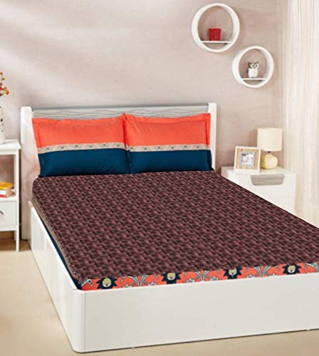 LOOMANTHA miles to go…. Waterproof Plastic Bed Sheet (6.5 feet x 6 feet, Double Bed, Brown)