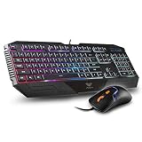 AULA PC Gaming Keyboard Mouse Combo,RGB Gaming 104 Keys Wired USB Computer Keyboard for Windows Computer Gamers