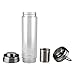 Sendida Portable Glass Water Bottle Flasks Double Walled Insulated Glass Thermoses Flasks, Thermal Carafes, with Stainless Steel Twist Off Lids, Tea Infuser and Handle for Sports