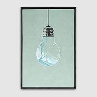 Framed Canvas Wall Art Bottle and Bulb Canvas Prints Home Artwork Decoration for Living Room,Bedroom - 16x24 inches