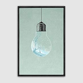 Framed Canvas Wall Art Bottle and Bulb Canvas Prints Home Artwork Decoration for Living Room,Bedroom - 16x24 inches