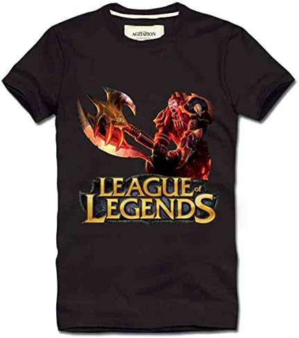 League of Legends Short Sleeve Darius T-shirt-Black-Large