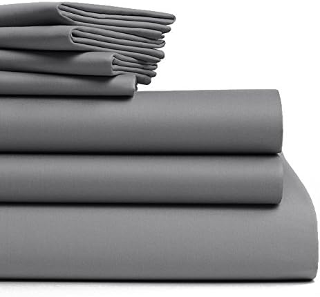 HotelSheetsDirect 4-Piece 1600-Thread-Count Microfiber Queen Bed Sheet Set, Dark Grey