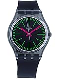 Swatch Fluo Loopy GM189 Black Silicone Quartz Fashion Watch