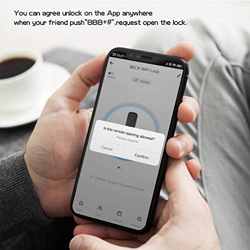 Door Lock WiFi,Smart Lock,Smart Electronic Door Lock with keyless,Touchscreen,Mechanical Keys Enabled Auto Lock Alarm Technology for Home,Hotel,Apartment and Office - Thumbnail 2