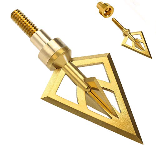 Newland Broadheads Fixed Blade One-Piece 100/125 Grain. 1inch Cut Hunting Crossbow Broad Head Archery Arrow Tip 3Pack