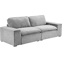 Click Décor UPH20136A Symphony Modular Storage Sofa, Gray