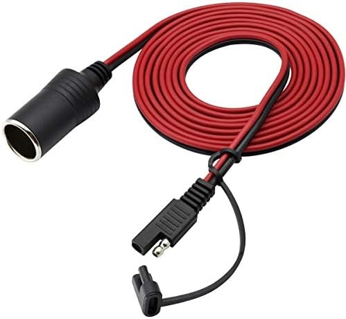 SAE Auf Zigarettenanzünder Adapter Mit Schalter – 12V/24V, 14AWG Kabel, 20A Abgesichert, Für Motorrad, Auto, Solar
