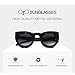 Fashionable Chic Super Cat Eye Sunglasses Sexy Cat Eye SunGlasses Geometric Circle Frame Cateyes (BLACK, BLACK)