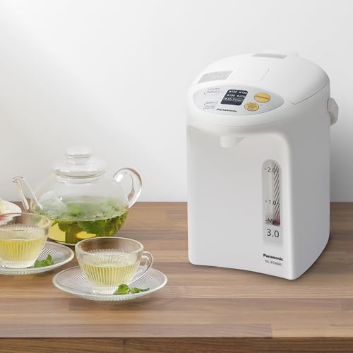 Panasonic 3.2qt Water Boiler Electric Hot Water Dispenser Countertop w/Slow-Drip Mode for Coffee & Tea, 4 Temp Presets, Charcoal‑Purified Stainless, Auto Shut‑Off, Timer & Safety Lock - NC-EG3000