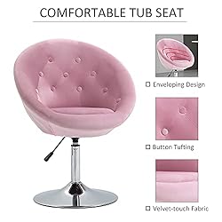 HOMCOM Modern Makeup Vanity Chair Round Tufted