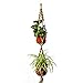 Newcomdigi Plant Hanger Macrame Jute 4 Leg 40 Inch with Beads, Handmade Knotted Plant Hanger Rope for Indoor Outdoor Patio Deck Ceiling Pots,1 Rope for 2 Pots