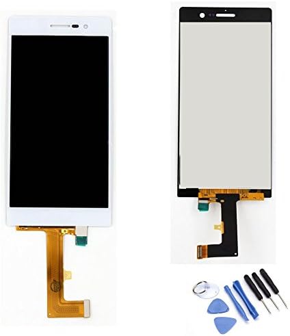 MORESUN-High Quality Full LCD Display Glass Touch Screen Digitizer Assembly Replacement Part for Huawei Ascend P7 (White)