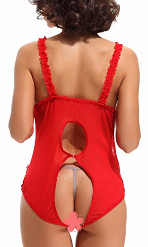 FantaCharm-Womens-Open-Cup-Crotchless-One-piece-Teddy-Sexy-Lingerie-Lace-Nig