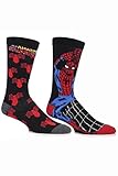 SockShop Men's 2 Pair Marvel The Amazing Spider-Man Cotton Socks