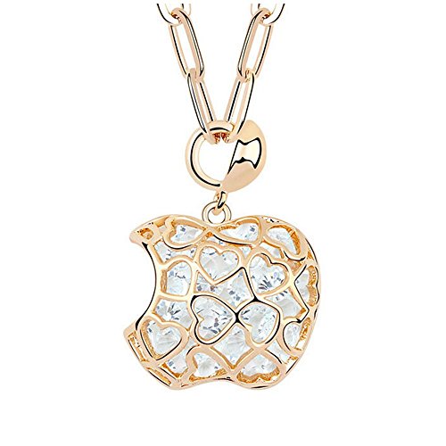 Winter's Secret Vintage Hollow Apple Gold Plated Shining White Zircon Accented Cahrming...