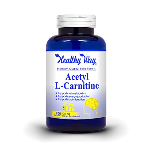 Pure Acetyl L-Carnitine: Max Strength 1000 mg 200 Capsules, High Potency Acetyl L Carnitine Max Strength