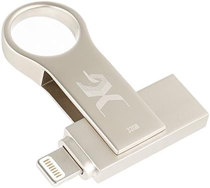 iPhone USB 3.0 Flash Drive 32GB Pen-Dirve Memory Stick External Storage XG OTG Drive Compatible to Apple iPhone,iPad,iPod,Mac,Android and Computer (Silver-32G)