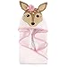 Hudson Baby Unisex Baby Cotton Animal Face Hooded Towel, Fawn, One Size