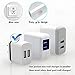 Costyle 2-Pack 5V/2.0Amp Dual USB 2-port Easy Grip Home Travel Wall Charger Adapter for Smartphone, Google Nexus 5X 6P, Blackberry, MP3 MP4, iPod Touch, PSP, Digital Camera and Most Device(Blue+Rose)