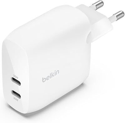 BoostCharge 60W USB C Ladegerät, 2 Anschlüsse, PPS Schnellladegerät