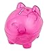 uxcell Xmas Gift Pig Shaped Money Saving Pot Coins Piggy Bank Clear Fuchsia