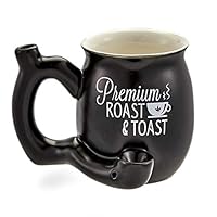 FashionCraft Premium Roast and Toast Novelty Mug Black with White Print