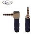KK AS3b-4P 2pcs total, Hi End 4-Pole 3.5mm Right Angle & Streight Male Plug, Gold Plated, Solder Connector KK AS3b-4P (Angle & Straight)