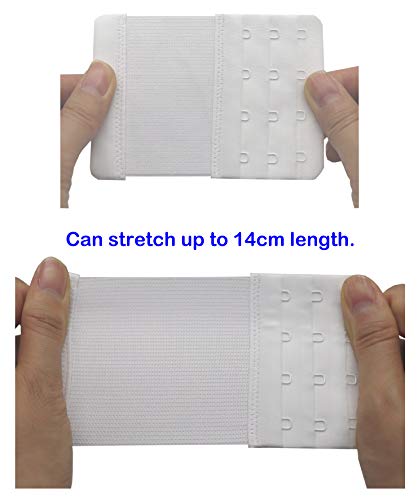 Bra Extender 4 Hook,Stretchy Soft and Comfortable Bra Strap Extender - 4 pcs Pack (White)