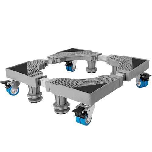 DUPDMKIN Mini Fridge Stand 8 Wheel Portable Washer Stand with 4 Strong Feet Portable Washer Dolly for Refrigerator, Washing Machine, Dryer (Grey)