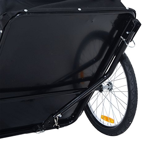 HOMCOM Transportanhänger Lastenanhänger Fahrrad Anhänge Lasten-Fahrradanhänger CargoTrailer (Weiß-Schwarz) – Bild 8
