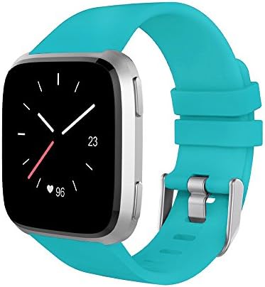 Greatwelly for Fitbit Versa Bands Women Men,Replacement Wristbands for Fitbit Versa, Accessory Strap for Fitbit Smartwatch, Small Large Different Colors(Teal, Small (5.5''-7.1''))