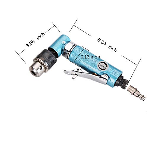 Ouya Air Angle Drill, 3/8'' Variable Speed Angled Pneumatic Drill with Keyed Jacobs Chuck -15000 RPM - Thumbnail 3