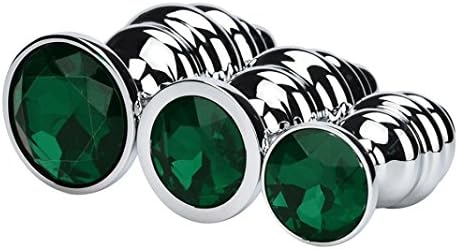 SKUN 3 Pcs 3 Size A-n-a-l P-l-u-g Round Shaped Base With Jewelry Birth Stone for Super Stimulation