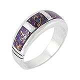 925 Sterling Silver Ring Genuine Purple Turquoise Sizes 5 to 13 for Man or Woman