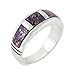 925 Sterling Silver Ring Genuine Purple Turquoise Sizes 5 to 13 for Man or Woman